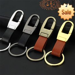 Imitation Leather KeyRing Fashion Men's Simple Cowhide Car Wallet Key Accessories Metal High Class Style Classical Keychains