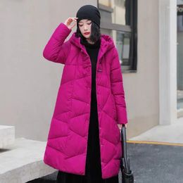 Women's Trench Coats Fashion Women Warm Down Cotton Jacket Winter Parkas Vintage Thick Long Loose Hooded Padded Coat Female Mom Outerwear