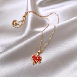 Pendant Necklaces Fashion Jewellery 14K Gold Plated Orange Zircon Necklace Elegant Women Sexy Collar Daily Accessories