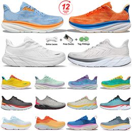 أحذية Desinger عارضة Hoka Hoking Shoes Bondi 8 Clifton 9 Harbour Mist Black White Carbon X 2 Free People Mens Mens Women Shoes Trainers