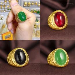 Cluster Rings 3 Color Artificial Gemstone Gold Men Punk Fashion Jewellery Accessories Weddng Engagement Ring
