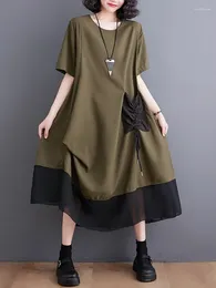Party Dresses Korean Fashion Oversize Short Sleeve For Women Casual Loose Long Woman Summer Dress Robe Femme Elegant Clothing 2023
