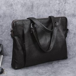 Briefcases Natural Cowskin Men's Bag Briefcase. Reticular Tissue Horizontal Business. Laptop S Random Genuine Leather Shoulder Messenger