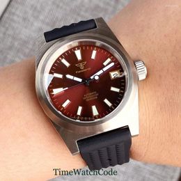Wristwatches Tandorio 38mm 20ATM Diver Automatic Watch For Men NH35 Movement 200m Waterproof AR Coating Sapphire Crystal Sunburst Dial Date