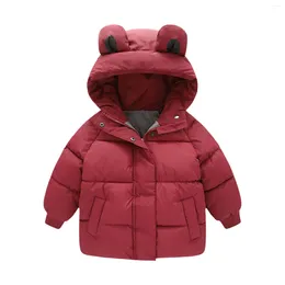 Jackets Boys Ski Size 14-16 Toddler Kids Baby Girls Winter Warm Solid Coats Ears Hooded Padded Little