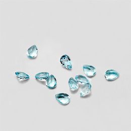 20pcs Pear 3 5mm 4 6mm 5 7mm High Quality Eye Clear Good Brilliant Cut 100% Natural Sky Blue Topaz Loose Gemstones For Gold & Silv294g