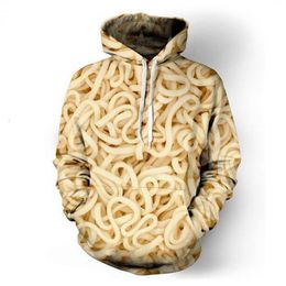 Spaghetti Ramen Noodles Pocket Pullover Hoody Men Women Hip Hop Print 3D Sweatshirt Character Hoodie Tracksuits241x