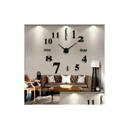 Wall Clocks Modern Diy Large Wall Clock 3D Mirror Surface Sticker Home Decor Art Design New Home Garden Home Decor Clocks Dhv5Y