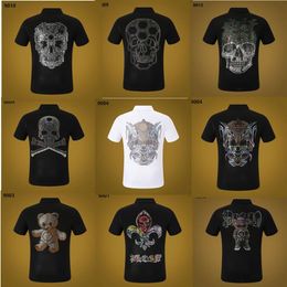 PP Men's T-shirt Summer Phillip Plain Short Sleeve Men Polo shirt Round Neck shirt tee Skulls Dollar Brown bear Print Tops St242y