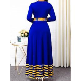 Casual Dresses Summer Spring Dress Women Vintage Long Party Vestidos Plus Size Slim Patchwork Striped Ball Gown Maxi 5XL224U