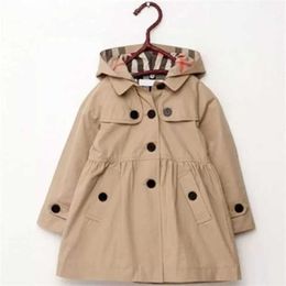 Clothing Sets New Baby Kid Coat Children039s Wear Girl Trench Jacket Autumn Princess Solid Medium Length Single Breasted Windbreaker Coats Size Height 100cm-160cm