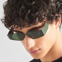 Sunglasses Imwete 2023 Mirror Frameless Women Y2K Retro Sun Glasses Men Personality INS Fashion Eyewear UV400
