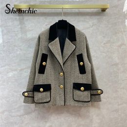 Womens Wool Blends Old Money Style Luxury Winter Jackets for Women Classical Vintage Long Coats Korean Fashion Plus Size Outwears 231018