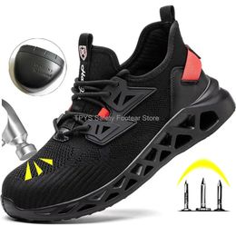 Dress Shoes Anti Smash Steel Toe Safety Men Puncture Proof Work Boots Light Breathable sneaker Comfortable WearResistant Man 231019