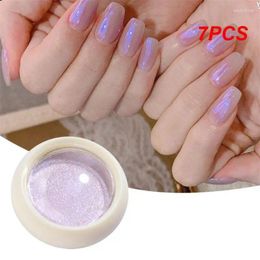 Nail Glitter 7PCS Pearl Powder Neon Shimmer Mirror Mermaid Dipping White Purple Chrome Pigment Dust Polish Decor