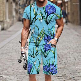 Men's Tracksuits T-shirt Set Street Hip-hop Luxury Funny Summer Tops Fashion Short Sleeve Sportswear Outfit Harajuku O Neck Casual