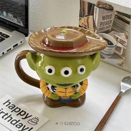 Mugs 3D Cute Animal Mug Kawaii Alien Ceramic Coffee Children's Cup Birthday Christmas Gift Breakfast Milk Handle