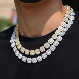 Hip Hop Gold Chains Jewellery Mens Iced Out Diamond Tennis Chain Necklace High Quality Square Zircon Necklaces 7inch-24inch280f
