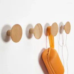 Hooks Wooden Wall Hanging Hook Coat Rack Handbag Hat Home Accessories Modern Round Hanger Holder Shelves For Bedroom