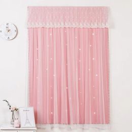 Curtain Magic Strap Blackout Curtain Punch-Free Star-Cutout Sheer Window Curtain for Living Room Bedroom Drapes Easy to Instal TJ1620-2 231019