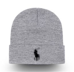 Autumn and Winter Knitted hat Luxury beanie cap winter men and women Unisex embroidered logo polo wool blended hats high quality outdoor warm brimless S-18