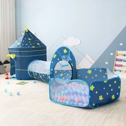Toy Tents 3 in 1 Children Tent House Toy Ball Pool Portable Children Tipi Tents Crawling Tunnel Pool Ball Pit House Kids Removable Tent 231019