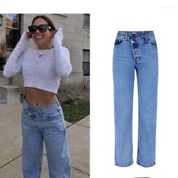 Women's Jeans High-waist Solid Flared Large Size Casual Fashion Irregular Autumn And Winter Wide-leg Skinny For Women