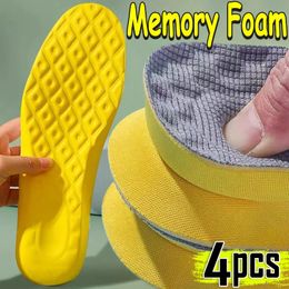 Shoe Parts Accessories 4Pcs Latex Memory Foam Insoles Women Men Sport Running Foot Support Soft Pad Breathable Orthopedic Feet Care Insert Cushion 231019