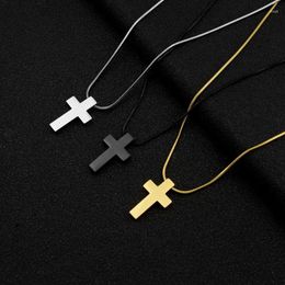 Pendant Necklaces Simple Design Cross Necklace Stainless Steel High Grade Geometric Choker Jewelry Party Gifts For Women Girls