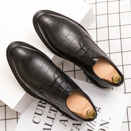 Dress Shoes Brogue Leather Men Formal Italian Brand Business Office Oxford Elegant For Designer Wedding Shoe