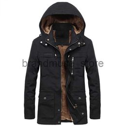 Men's Down Parkas Military Cargo Coat Mens Thick Warm Man Jacket Winter Parkas Casual Cotton Padded Jacket Male Multi-Pocket Fur Hoodies Men Parka J231019