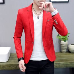 Men's Suits Blazers High Quality Blazer Men's British Style Elegant High Simple Fashion Shopping Party Business Casual Gentleman Slim Fit Jacket 231018