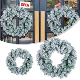 Decorative Flowers 30/40cm Christmas Pine Needle Wreath Garland Door Hanging Ornament Fireplace Wall Decor For 2023 Year Gift Noel