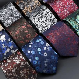 Bow Ties Novelty Men's Floral Tie Geometric Flower Patten Red Purple Blue Neckties Leisure Business Daily Wear Cravat Wedding Party Gift