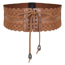 Belts SISHION Women's Elastic Wide PU Leather Belt Cummerbund Ladies Designer Overcoat For Women SCM0259