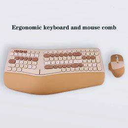 Keyboard Mouse Combos Mofii Ergonomic 2 4G Wireless Desktop and Combo with Palm Rest 231019
