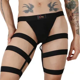 Underpants Sexy Strap Underwear Briefs Men's Comf Bikini Thigh Suspender Trunk Shorts One-piece