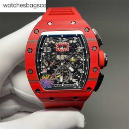 Movement Watch Clean Sports Watch Designer High Quality Luxury Self-wind Luminous Sapphire Waterproof Fashion Wristwatches Automatic Red with Box Rm11-02 l