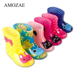 Boots Spring Autumn Rain Boots Children Animal Pattern Ankle Boots Boys Baby Toddler PVC Waterproof Water Shoes Kids Girls 231019