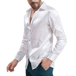 Whole-New Arrival Custom Made Any Colours Elastic Silk like Satin Men Wedding Shirt Groom Shirts Wear Bridegroom Slik Shirt For230g
