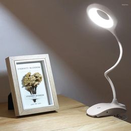 Table Lamps Clip-on Lamp LED Read Desk Study Light Portable Bending Bedside Night USB Charging