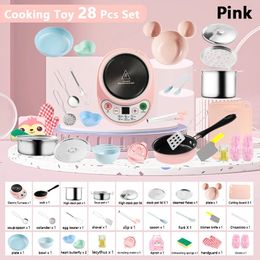 Kitchens Play Food Children Mini Kitchen Cooking Toys Play House Cooker Toy Cooking Tableware Rice Cooker Early Education Parent Child Interaction 231019