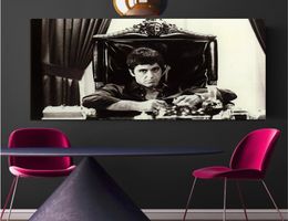 AL PACINO SCARFACE Movie Pop Art Poster Home Decor Faomous Canvas Oil Painting Black and White Wall Pictures Living Room Wall Deco5637018