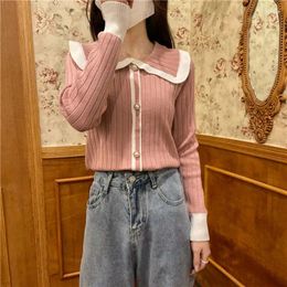 Women's Sweaters Pink OL Fall Spring Japan Korean Pullover Long Sleeve Sweater Loose Coat Casual Cloth Girl T-shirt Tops Clothes For Women