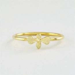 Fashion Honey Bee Rings Solid 18K Gold Jewelry Rings Zinc alloy material beautiful woman's ring mix color rings255C