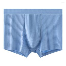 Underpants Thread Boxer Briefs Men Sexy Underwear High Elastic Panties Bulge Pouch Male Solid Trunks Sport Bottom Shorts