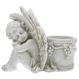 Vases Garden Planter Angel Statue Planting Pot Flower Outdoor Decor