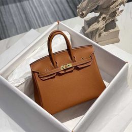 Handbag Designer Bag Handbags High End Quality Togo Lychee Pattern Top Layer Calf Lock Women's Original Logo Leather