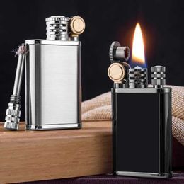 Lighters CHIEF Kerosene Dual-use Lighter Creative Wanhuo One-button Grinding Wheel Ignition Sealed Oil Storage Lighter