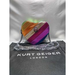 Kurt Geiger heart shaped shoulder bag Luxury London lou Designer Women Man Mini Shoulder metal sign pochette clutch tote crossbody chain Bags Evening5